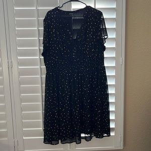 Black mid length dress with gold stars from torrid in size 2